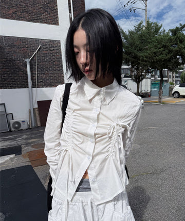 UNBAL RIBBON TIE SHIRT